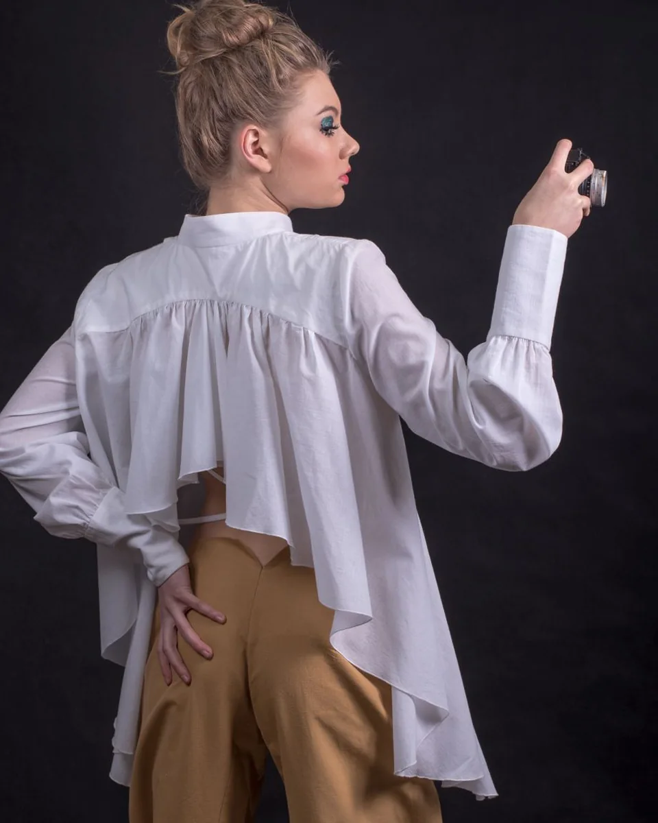 Draped Silk Blouse alternate