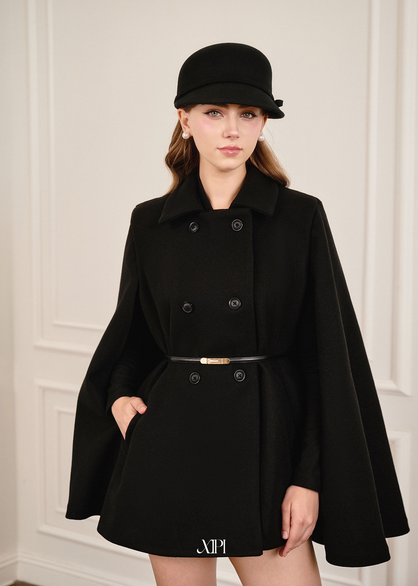 Siena Black Coat - Áo Choàng Dạ Den