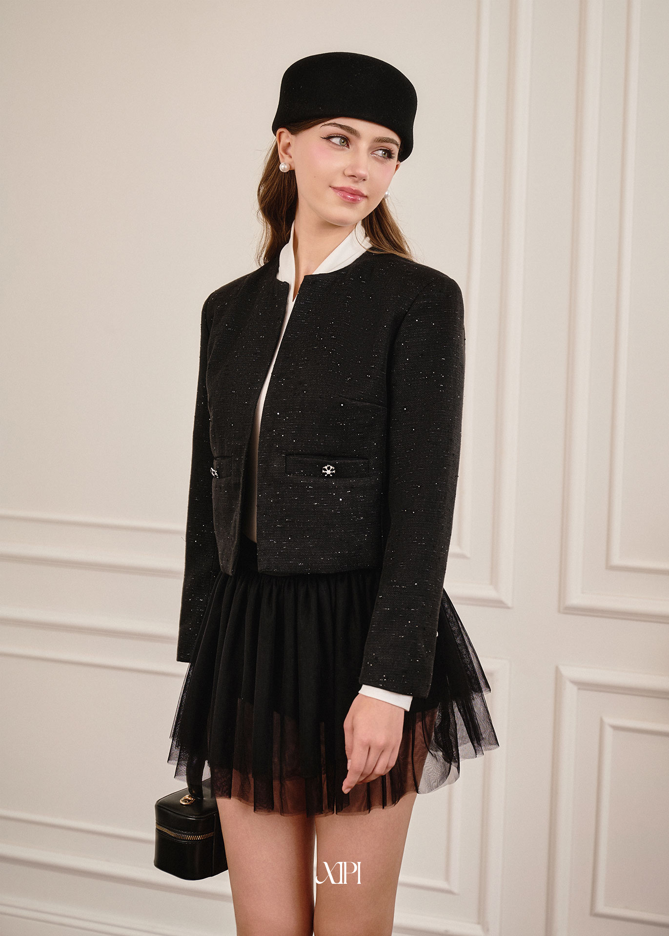 Faye Skirt - Chân Váy Lưới Đen Ngắn