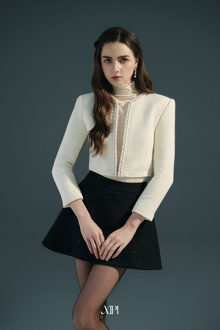 Nita Skirt - Chân Váy Tweed Đen