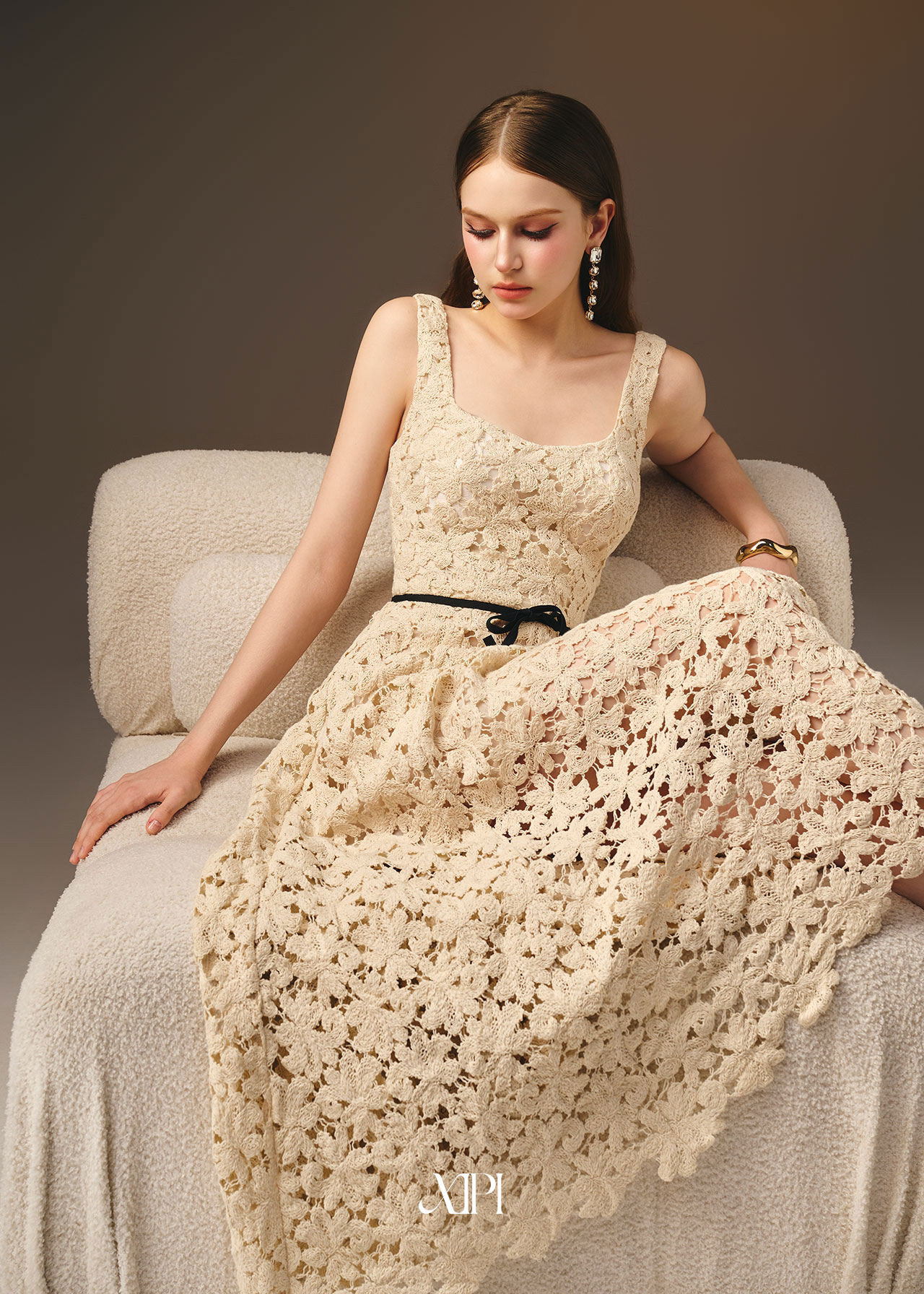 Ambrose Dress - Đầm Ren Kem Cổ U Kèm Dây Nơ