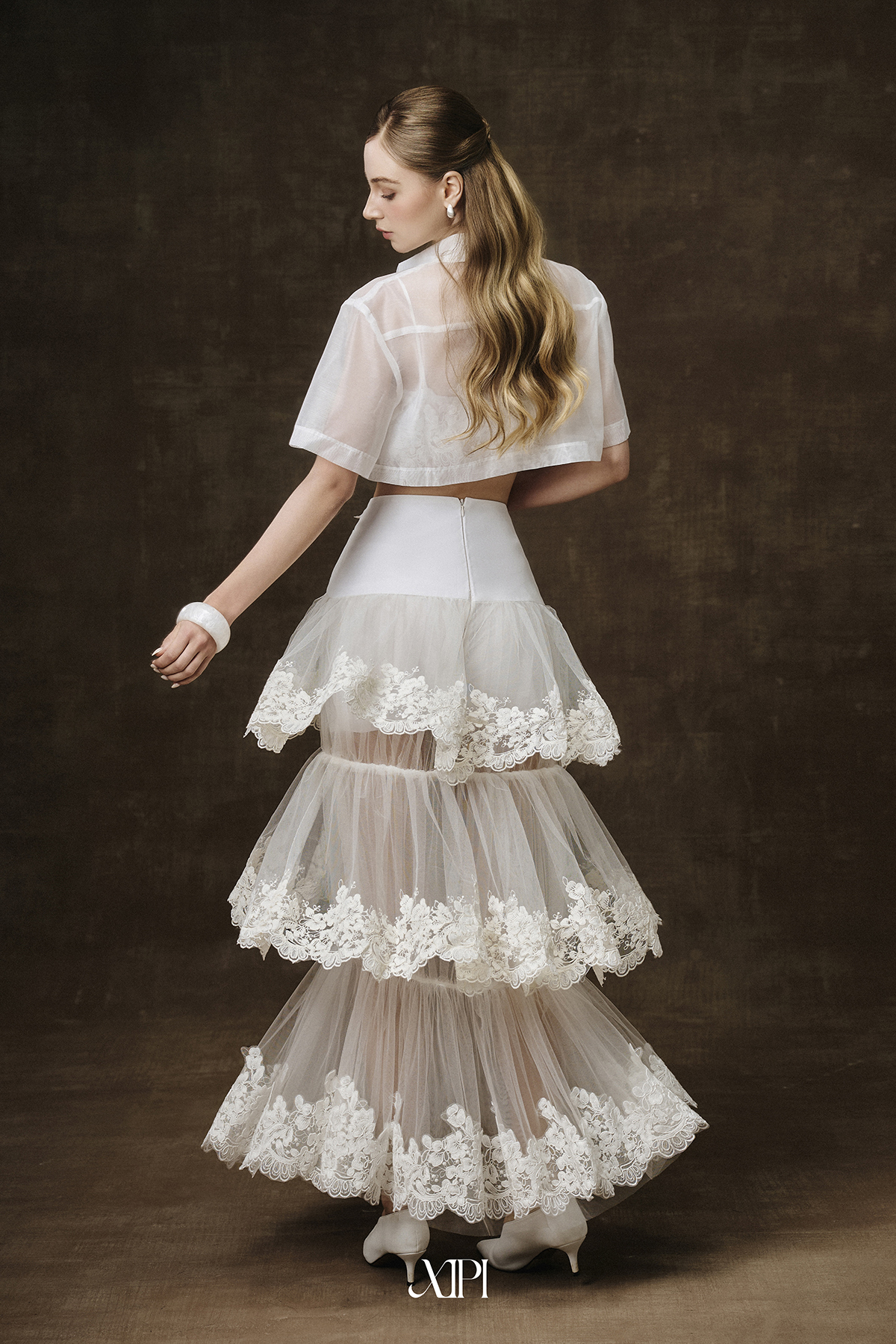 Celia Skirt - Chân Váy Lưới Phối Ren 3 Tầng alternate
