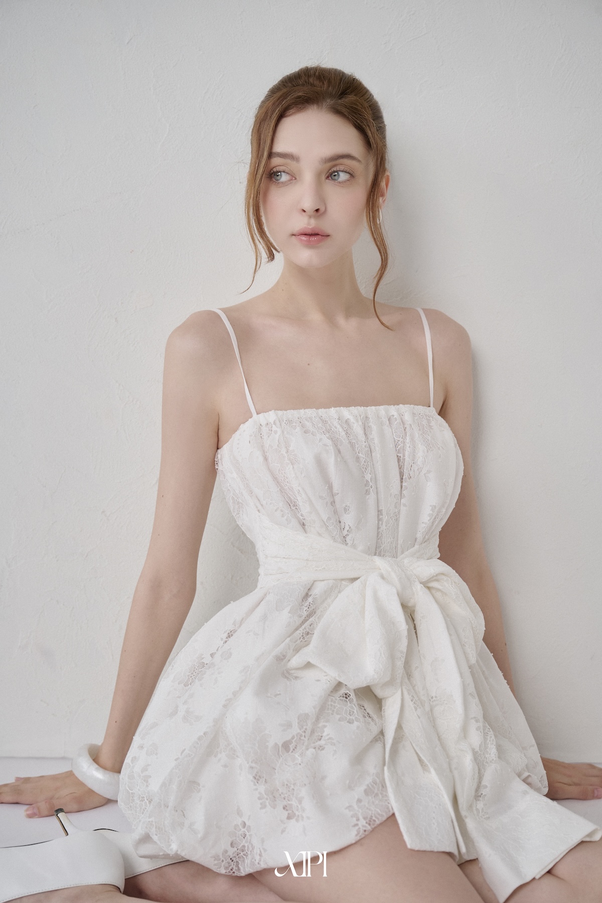 Mon Cheri Dress - Đầm Ren Nhún Bí Thắt Nơ Eo