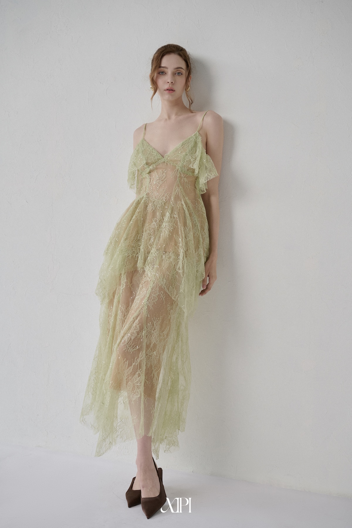 Elven Lace Top - Áo Ren Xanh Hở Lưng