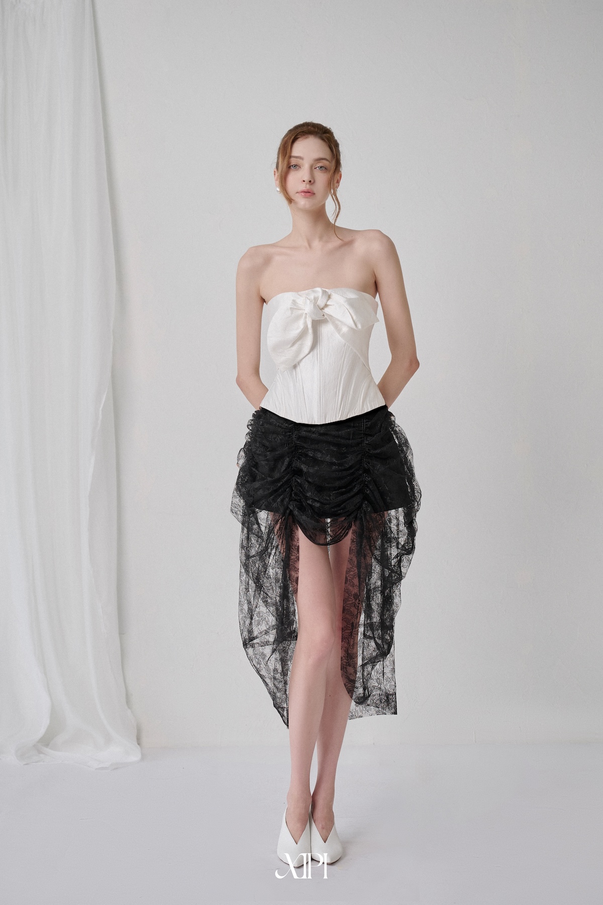 Anima Top - Áo Corset Thắt Nơ Trắng alternate